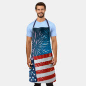 Tablier Drapeau américain et feux d'artifice 4 juillet Apr (Porté)