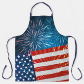 Tablier Drapeau américain et feux d'artifice 4 juillet Apr (Recto)