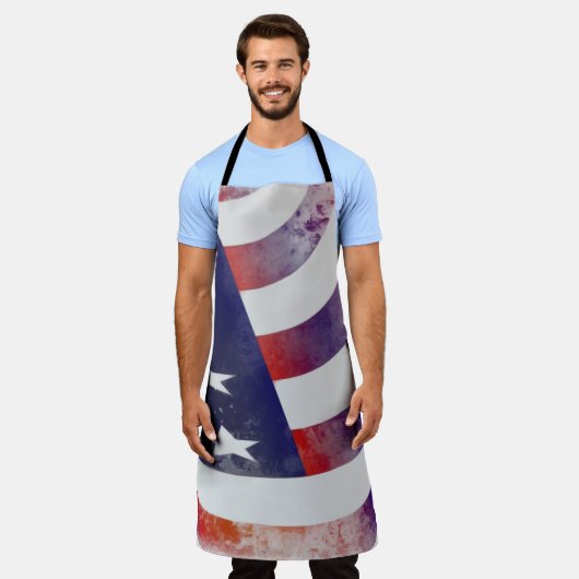 Tablier Drapeau américain Grunge (Porté)