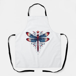 Tablier Drapeau américain libellule Patriotique 4 juillet 