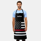 Tablier Drapeau américain Mince Red Line Firefighter (Porté)