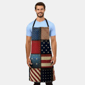 Tablier Drapeau Américain, Motif sans chichi. (Porté)