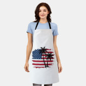 Tablier Drapeau américain Palmier Art vectoriel de plage p (Porté)