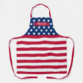 Tablier Drapeau américain patriotique Joyeux 4 juillet Nom (Recto)