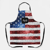 Tablier Drapeau américain rouge blanc brillant parties sci (Recto)