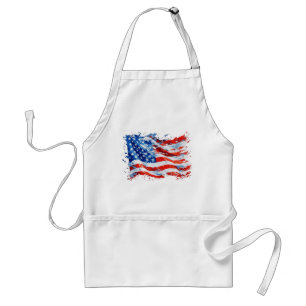 Tablier Drapeau américain USA Aquarelle 4 juillet