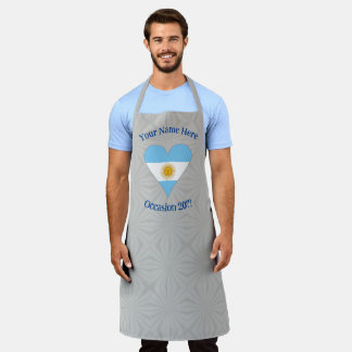 Tablier Drapeau Argentin Cœur Personnalisé