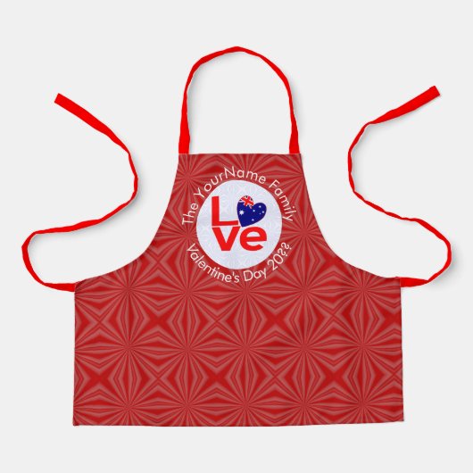 Tablier Drapeau australien lettres rouges LOVE Drapeau per (Recto)