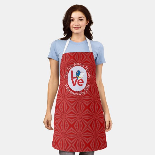 Tablier Drapeau Azores Red LOVE Personnalisé (Porté)