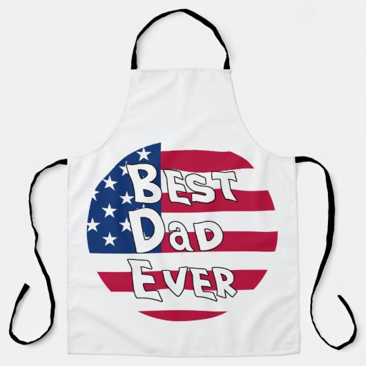 Tablier Drapeau Best Papa Ever USA (Recto)