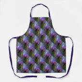 Tablier Drapeau bleu Iris Fleur Nature Motif d'art (Recto)