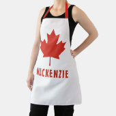 Tablier Drapeau canadien Feuille d'érable rouge Canada Nom (Insitu)