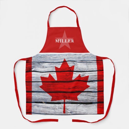 Tablier Drapeau canadien russe et nom de famille d'étoiles (Recto)