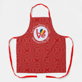 Tablier Drapeau Chad Red LOVE Personnalisé  (Recto)