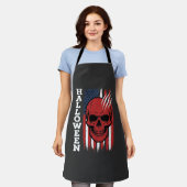 Tablier Drapeau crâne Halloween Vector Design_1 (Porté)