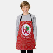 Tablier Drapeau d'amour rouge bangladais personnalisé (Porté)