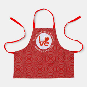 Tablier Drapeau d'amour rouge de Bahreïn personnalisé