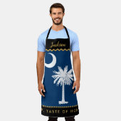 Tablier Drapeau de Caroline du Sud Chefs Apron, Carolina A (Porté)