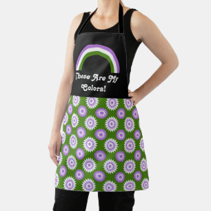 Tablier Drapeau de fierté genderqueer et arc-en-ciel avec