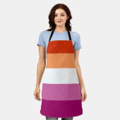 Tablier Drapeau de fierté lesbienne (5 bandes) (Porté)