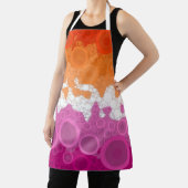 Tablier Drapeau de fierté lesbienne abstrait groovy bohème (Insitu)