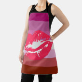 Tablier Drapeau de fierté lesbienne au rouge à lèvres (Insitu)