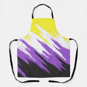 Tablier Drapeau de fierté non binaire funky grunge zigzag (Recto)