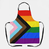 Tablier Drapeau de fierté Progress Pride de SlipperyJoe si (Recto)