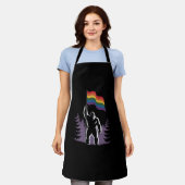 Tablier Drapeau de fierté progressiste LGBTQ Bigfoot Rock (Porté)
