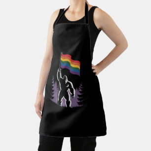 Tablier Drapeau de fierté progressiste LGBTQ Bigfoot Rock