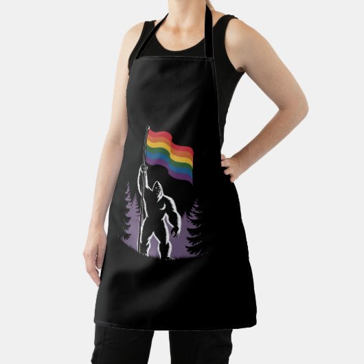 Tablier Drapeau de fierté progressiste LGBTQ Bigfoot Rock (Insitu)