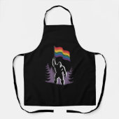 Tablier Drapeau de fierté progressiste LGBTQ Bigfoot Rock (Recto)