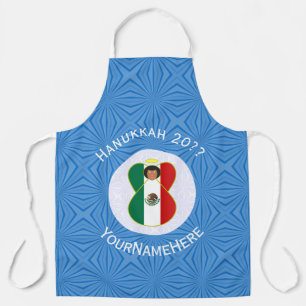 Tablier Drapeau de Hanukkah de l'ange mexicain personnalis