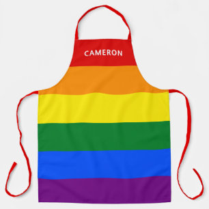 Tablier Drapeau de la Fierté Gay Monogrammé