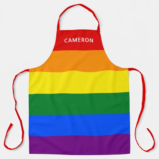 Tablier Drapeau de la Fierté Gay Monogrammé (Recto)