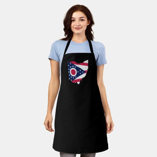 Tablier Drapeau de l'Ohio et carte (Porté)