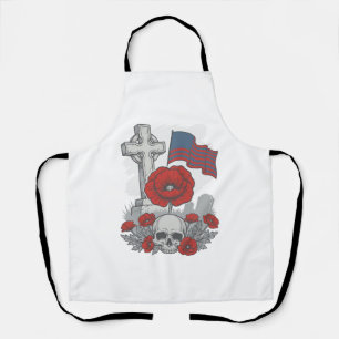 Tablier Drapeau de pavot de croix de mémorial Gravure vint