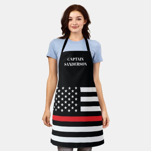 Tablier Drapeau de pompier mince Red Line Flag (Porté)