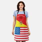 Tablier Drapeau de Sicile Drapeau de l'Amérique Customisé (Porté)