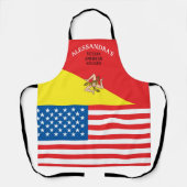 Tablier Drapeau de Sicile Drapeau de l'Amérique Customisé (Recto)