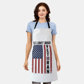 Tablier Drapeau de Vétéran des Garde-Côtes Conception Vect (Porté)