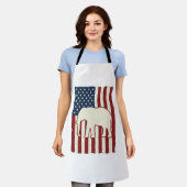 Tablier Drapeau d'éléphant patriotique Conception de vecte (Porté)