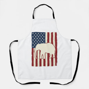 Tablier Drapeau d'éléphant patriotique Conception de vecte
