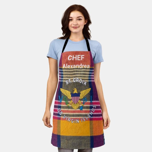 Tablier Drapeau des îles Vierges américaines Ste Croix Mad (Porté)