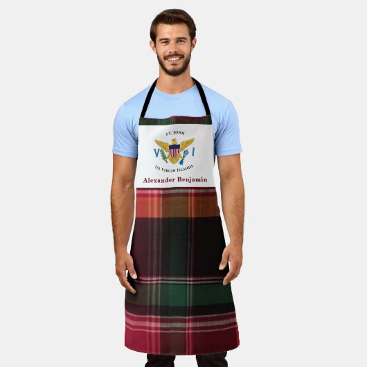 Tablier Drapeau des îles Vierges américaines USVI St. John (Porté)