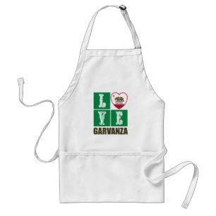 Tablier Drapeau d'État de Californie Coeur Garvanza