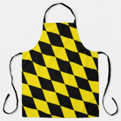 Tablier Drapeau diamant de Bavière noire et jaune Motif (Recto)