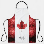 Tablier Drapeau du Canada rouge étincelles Monogram (Recto)