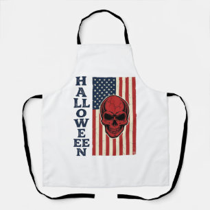 Tablier Drapeau effrayant vintage patriotique crâne Hallow