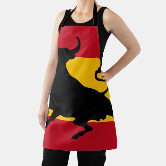 Tablier Drapeau espagnol avec taureau (Insitu)